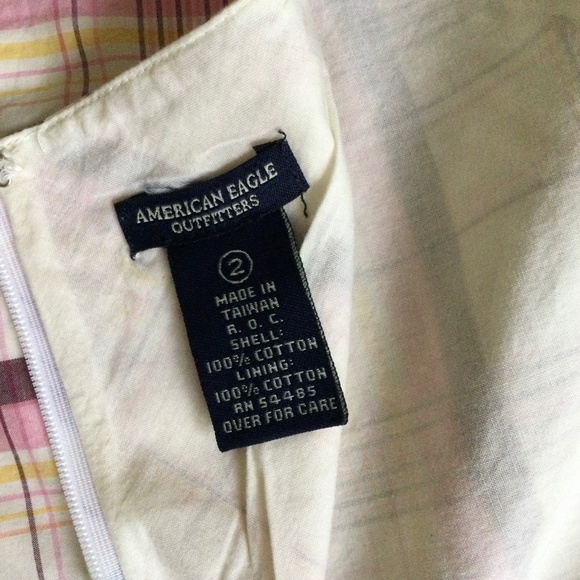 Vintage American Eagle Plaid A-Line Skirt Cotton Pink - Sz 2 - Picture 10 of 12